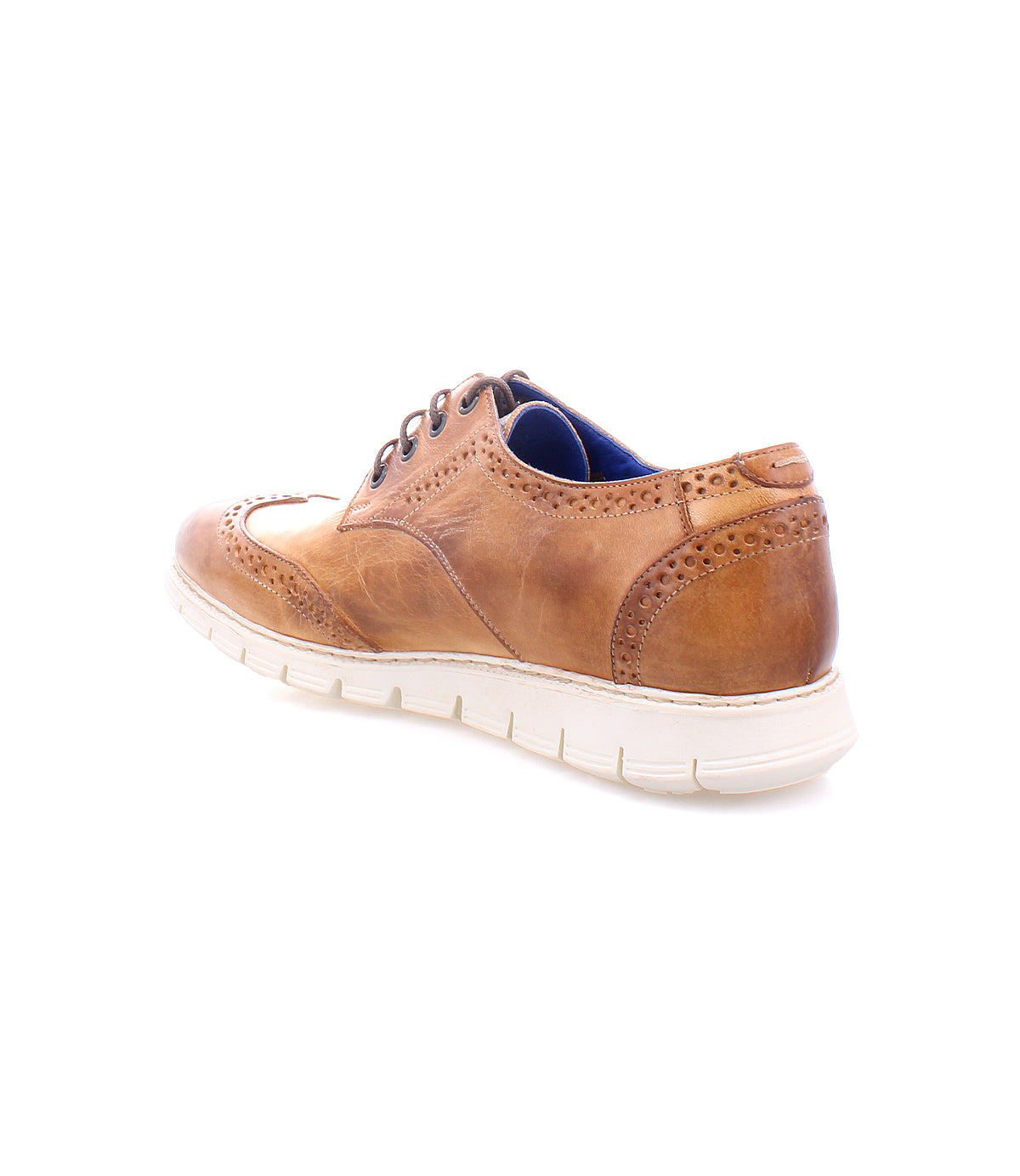 A lightweight Bed Stu Cayuga II brown leather shoe with a white sole.