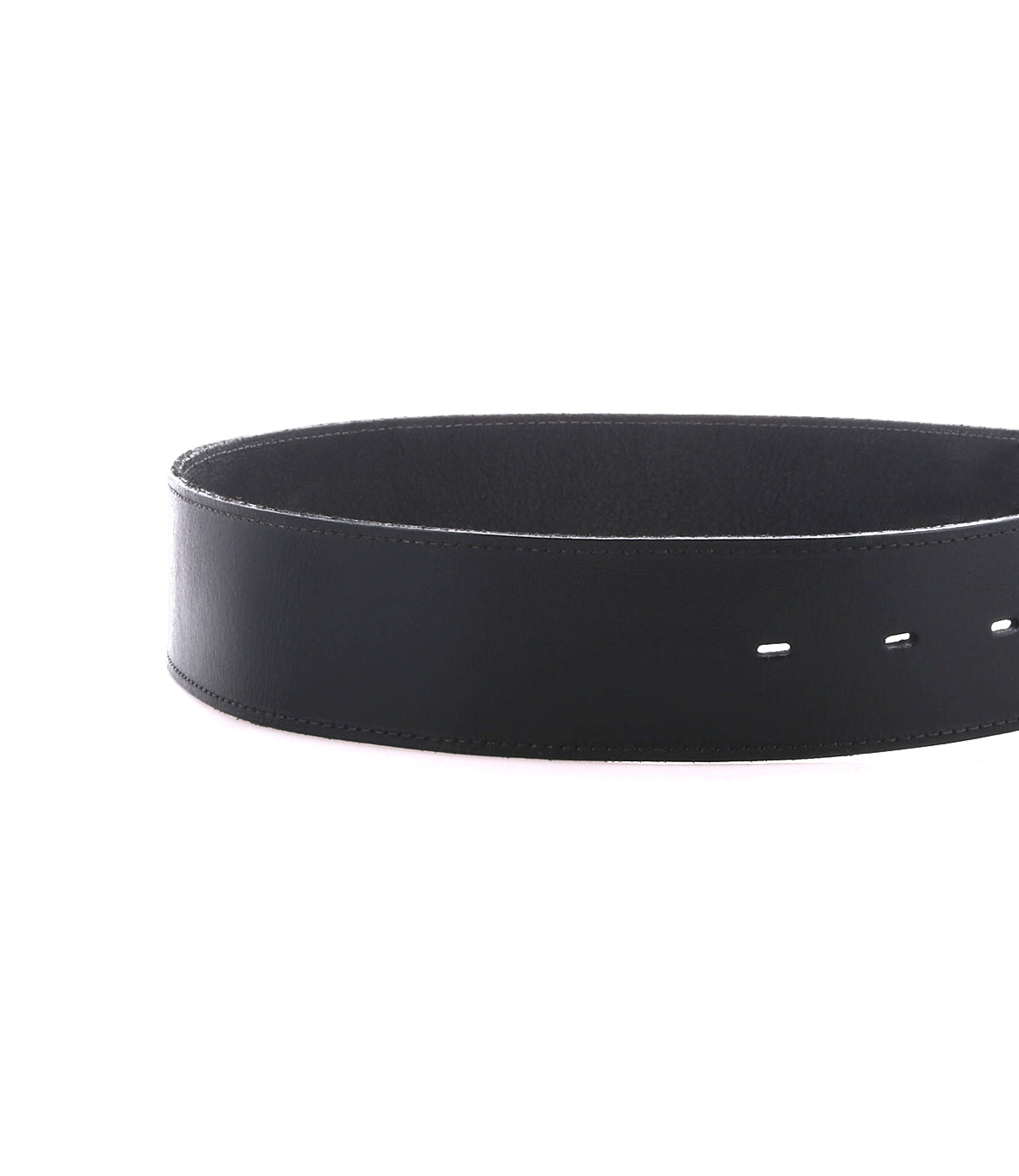 The Bed Stu Dreampath is a black genuine leather belt featuring visible stitching, an octagon buckle, and multiple adjustment holes, shown against a white background.