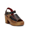 A women's Jetsetter sandal with a wooden heel and leather heel by Bed Stu.