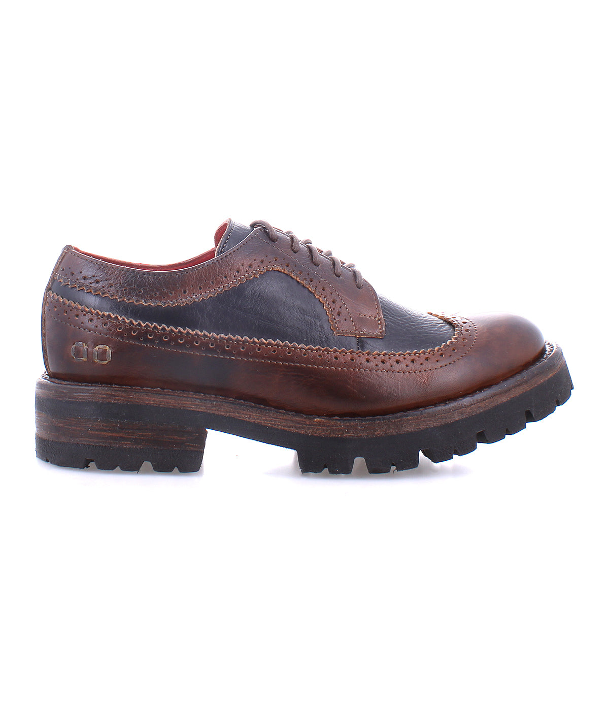 A retro chic men's brown wingtip Oxford shoe, the Bed Stu Lita K III.