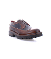 A Bed Stu Lita K III men's brown wingtip oxford shoe on a white background.