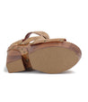 A pair of women's leather sandals with straps and buckles by Bed Stu's Lucrative.