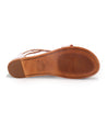 A pair of women's tan leather Bed Stu Soto CW sandals with a cushioned insole.