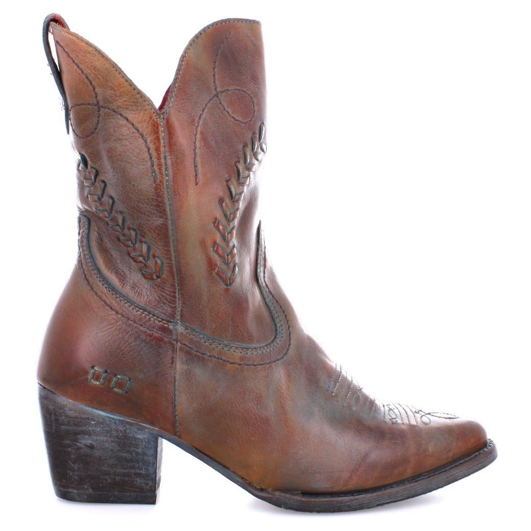 A women's brown cowboy boot: The Amanda II by Bed Stu.