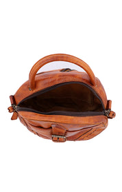 The inside of a Bed Stu brown leather Arenfield bag.