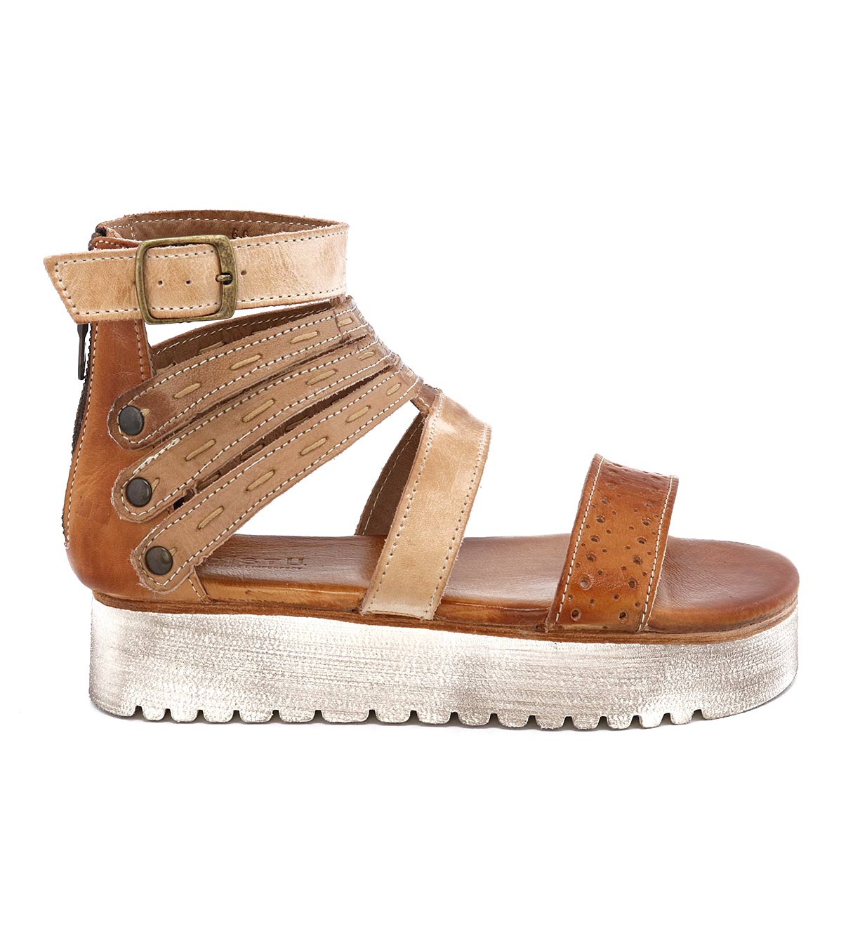 An Artemia sandal by Bed Stu, with straps and a platform.