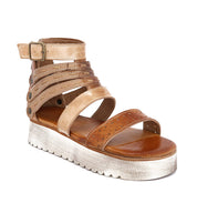 A Bed Stu Artemia women's sandal with two straps and a white sole.