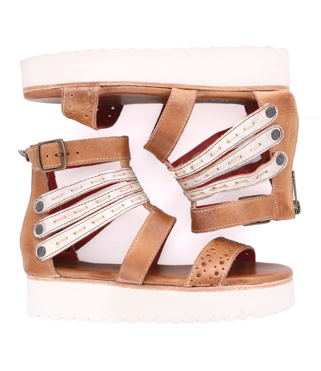 A pair of Artemia sandals with white straps from Bed Stu.