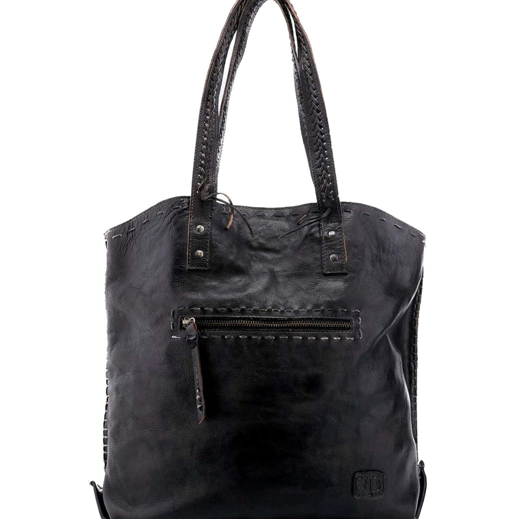 A black leather Barra tote bag from Bed Stu.