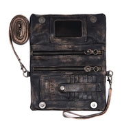 A Bayshore black leather wallet with a zipper from Bed Stu.