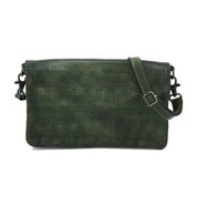 A versatile green leather cross body bag by Bed Stu with a strap.