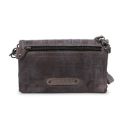 A Bayshore brown leather crossbody bag with a zipper by Bed Stu.