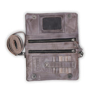 A Bayshore leather wallet with a zipper on it by Bed Stu.