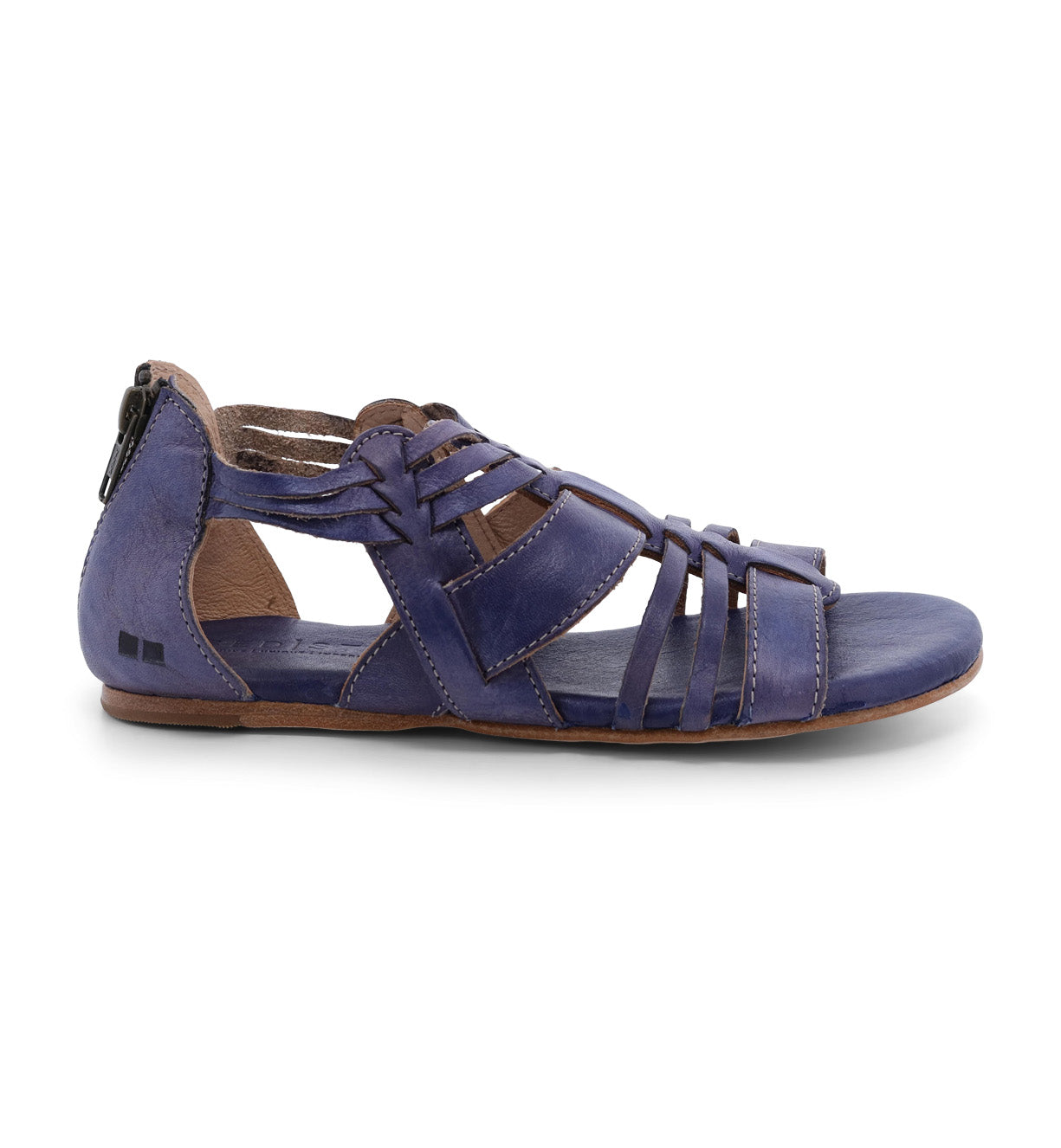A women's blue Cara sandal with straps and buckles by Bed Stu.
