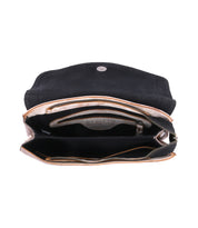 Inside the leather Cleo crossbody bag with straps and studs by Bed Stu.