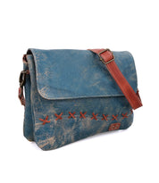 A blue and red leather Cleo crossbody bag by Bed Stu.