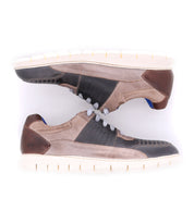 A pair of men's Fairman brown and blue sneakers by Bed Stu.