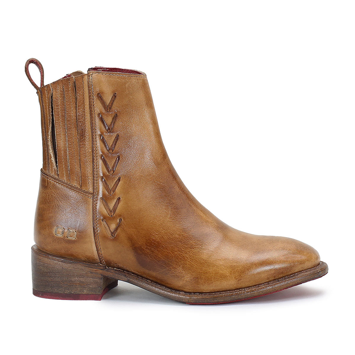 A women's tan leather Alina ankle boot by Bed Stu.