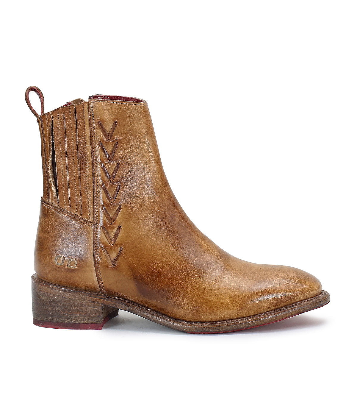 A women's tan leather Alina ankle boot by Bed Stu.