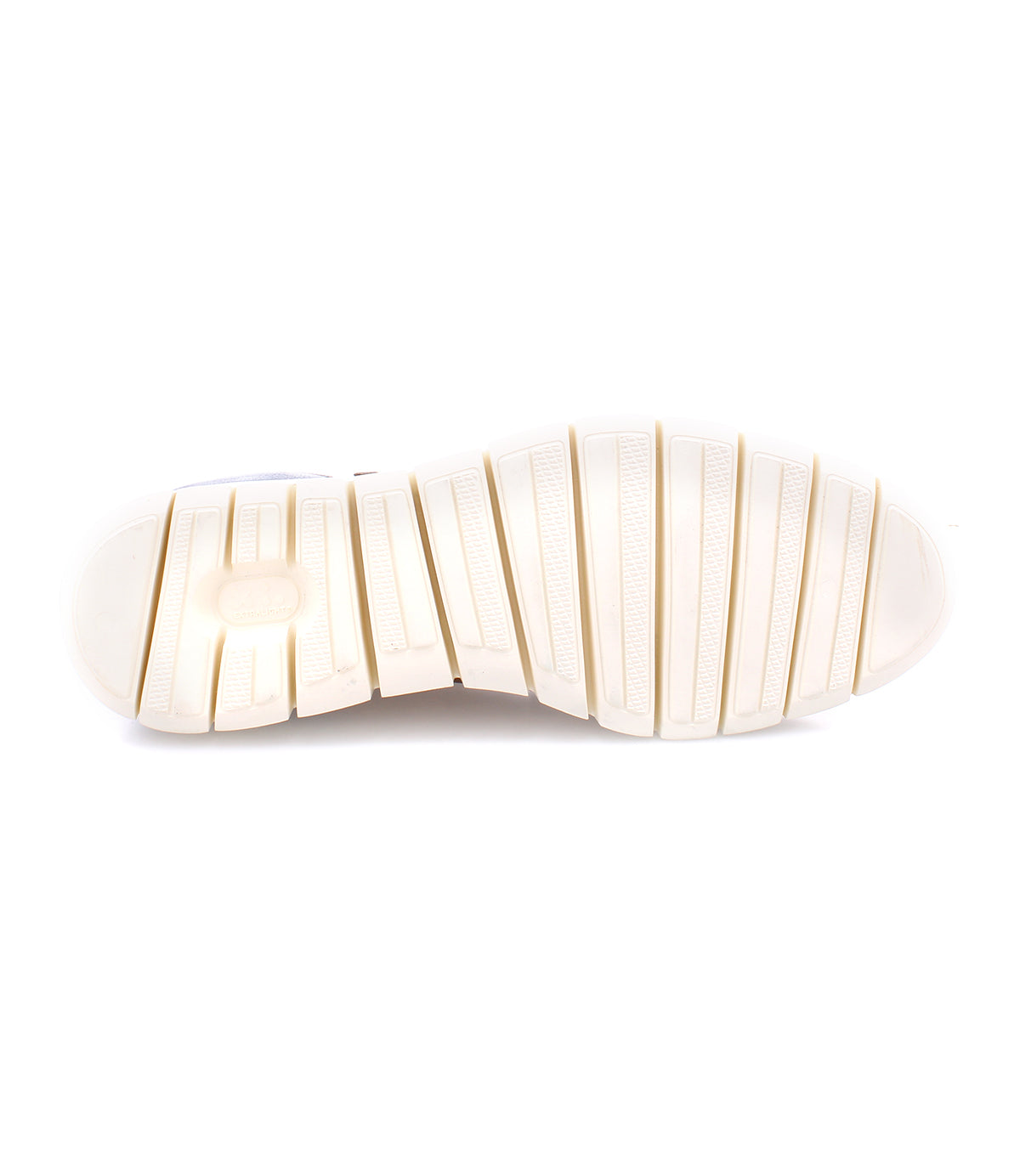 A white leather sneaker with white stripes on the sole - the Galahad by Bed Stu.
