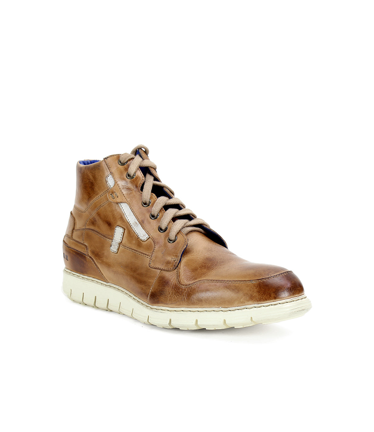 A men's brown leather boot with comfortable insole: The Bed Stu Galahad.