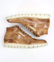 A pair of comfortable leather Galahad sneakers by Bed Stu on a white background.