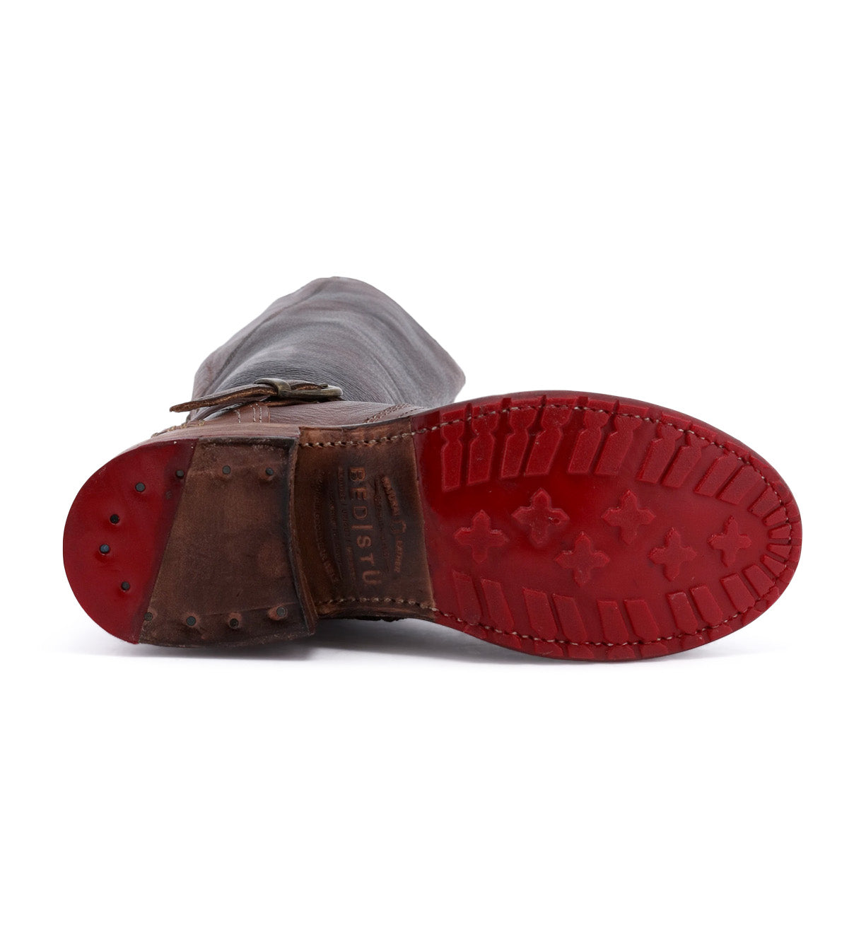 A pair of Glaye boots with red soles by Bed Stu.