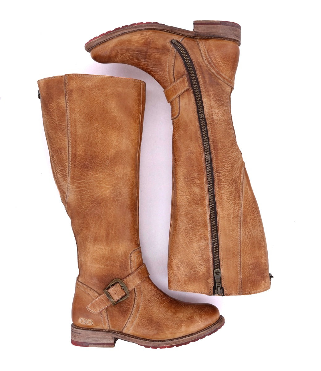 A pair of Glaye Wide Calf boots with zippers on the side by Bed Stu.