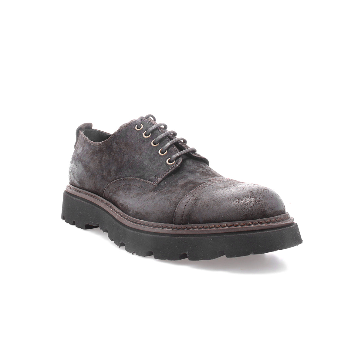 A handcrafted men's brown lace up Grant made with Italian leather by Bed Stu.