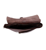 A brown leather Jack laptop bag on a white background. Brand: Bed Stu.