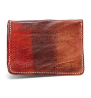 A Jeor by Bed Stu red and brown leather wallet on a white background.