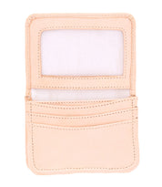 A beige leather Jeor wallet with two compartments, by Bed Stu.