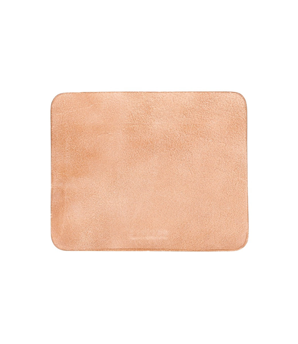 A rectangular, soft-textured, tan-colored Launcher Mouse Pad with slightly rounded corners and a suede underside from Bed Stu, seen from a top-down perspective.