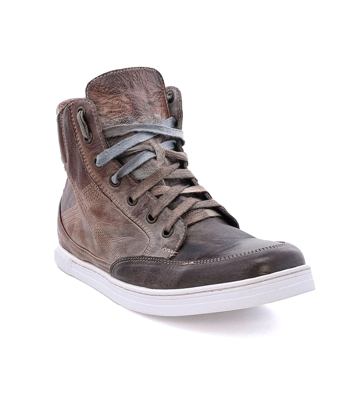 A men's grey high top sneaker with laces, the Lordmind by Bed Stu.