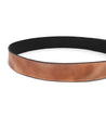 Meander by Bed Stu brown leather belt with a removable buckle and a black interior, displayed on a white background.