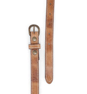 A Bed Stu Monae tan leather belt on a white background.