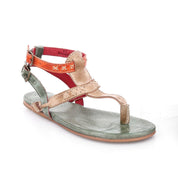 A women's green and orange Moon sandal with straps by Bed Stu.