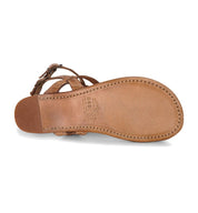 A pair of Moon women's sandals in tan leather from Bed Stu.