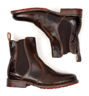 A pair of teak pure leather Nandi chelsea boots by Bed Stu.