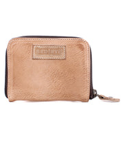 An Ozzie leather wallet with a zipper from the Bed Stu brand.