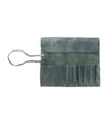 A Prepped by Bed Stu green leather clutch bag with a zipper.