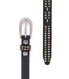 A Rico black leather belt with yellow studding by Bed Stu.