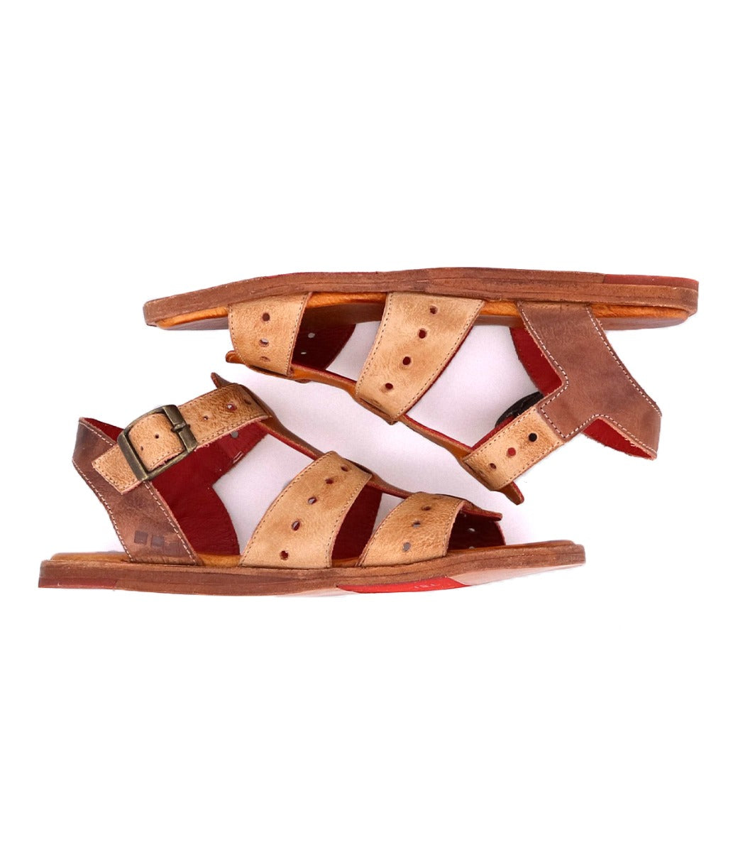 A pair of Sue sandals with straps and buckles by Bed Stu.