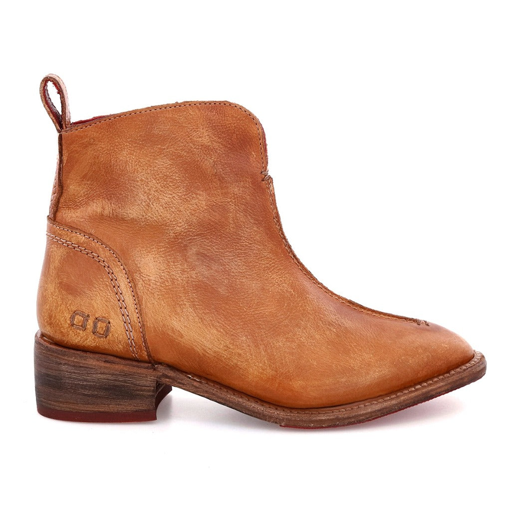A Tabitha leather ankle boot with a wooden heel by Bed Stu.