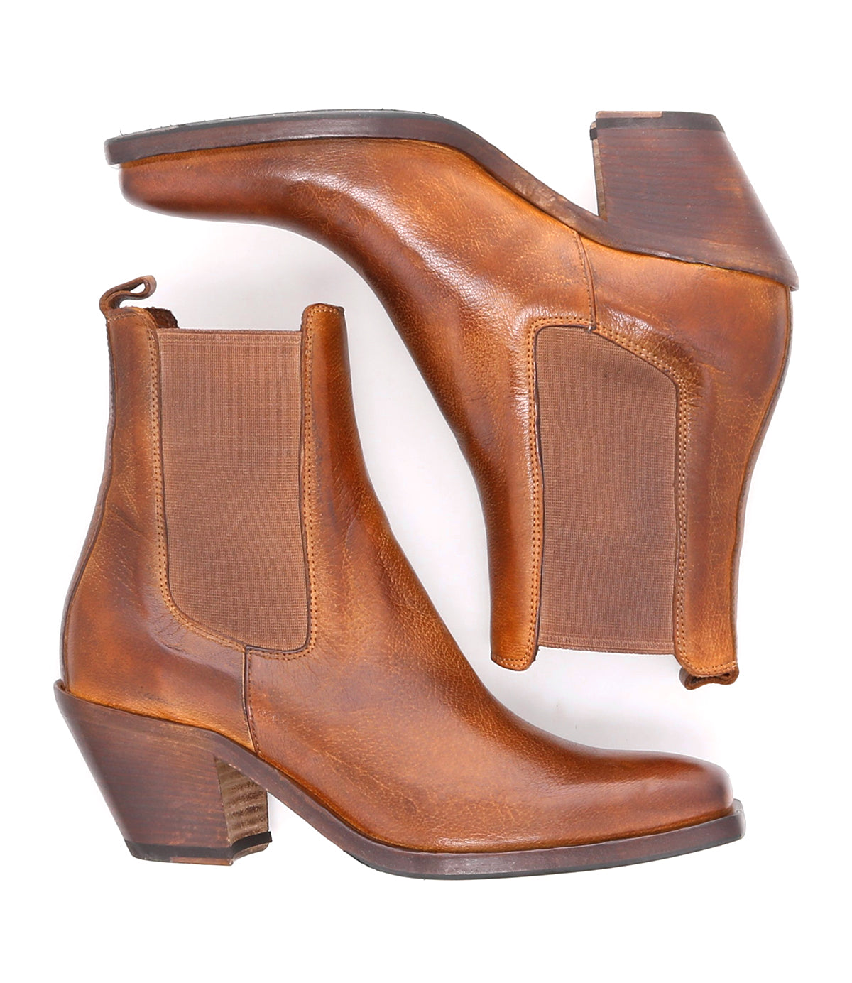 A pair of Bed Stu Viscera Italian Chelsea boots exuding sartorial elegance on a white background.