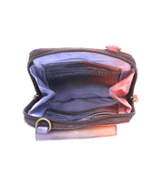 An open, empty Bed Stu Alelike premium leather wallet with multiple compartments, viewed from the top against a white background.