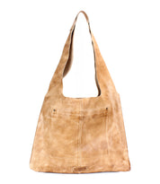The Ariel II by Bed Stu is a light brown leather tote bag featuring a spacious front pocket, soft texture, and wide shoulder strap. This minimalist design offers ample room for all your essentials while staying lightweight and stylish.