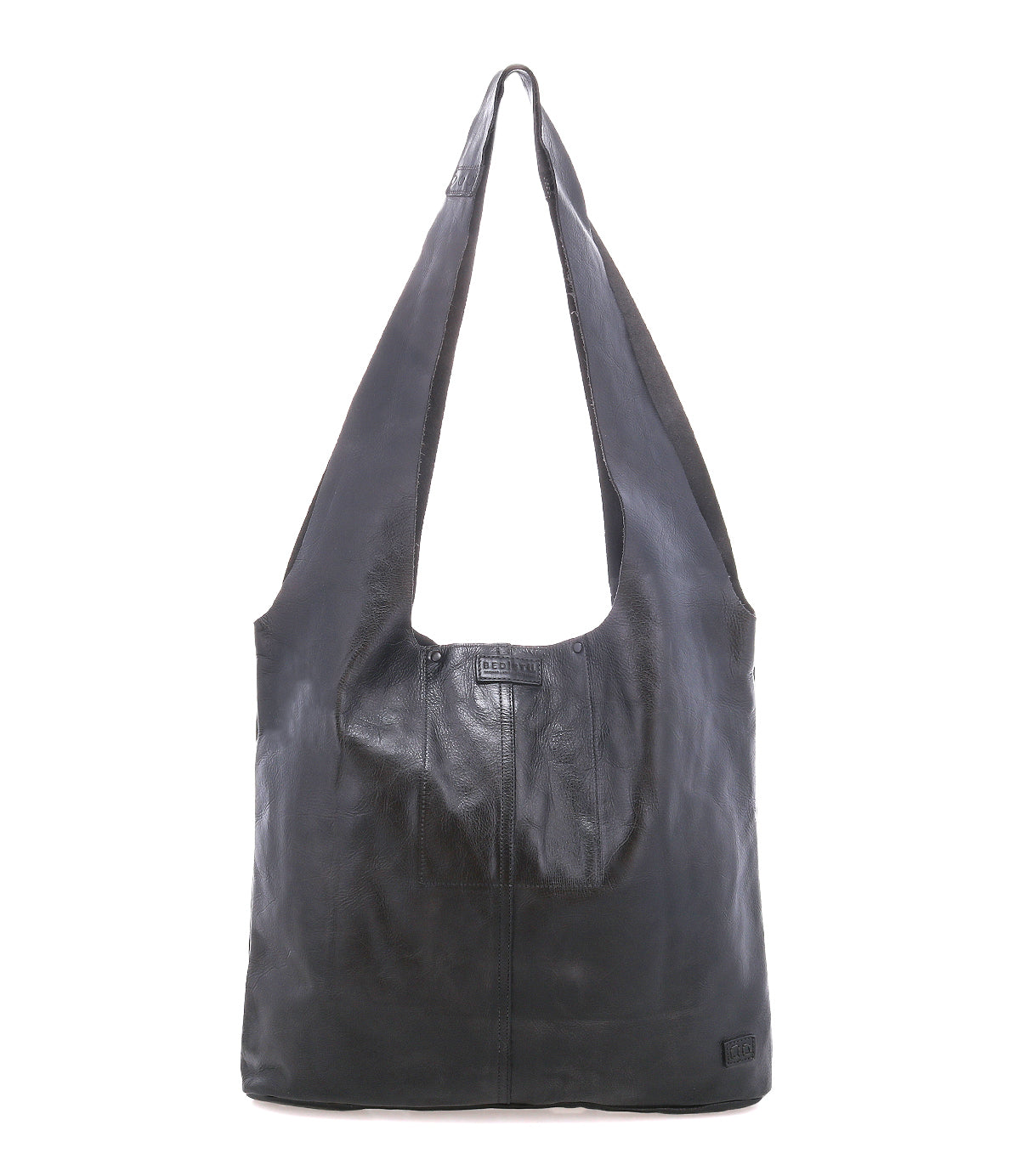 The Bed Stu Ariel Max is a hand-finished black leather purse shown against a white background.