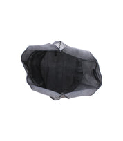 The Ariel Max by Bed Stu is an artisanal black and grey oversized tote, crafted with care and ideal for everyday style.