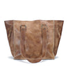 A Celindra LTC II tan leather tote bag with a zip-top closure and two handles by Bed Stu.